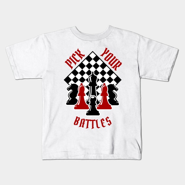 You Have To Pick Your Battles Kids T-Shirt by Enriched by Art